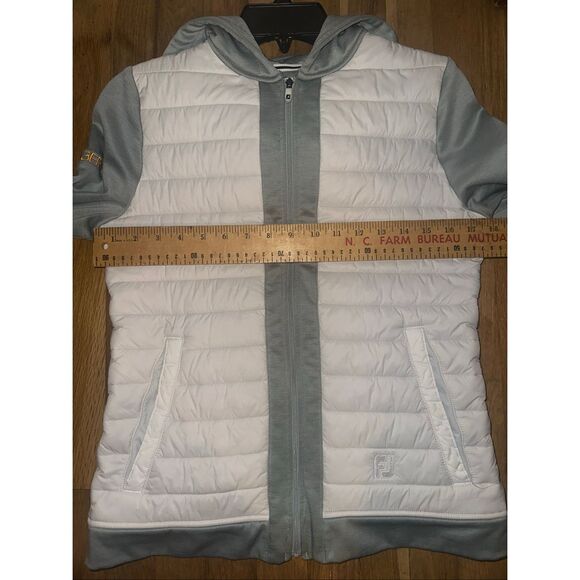 Footjoy Hybrid Jacket women’s  XS Gray white Full Zip Puffer Golf Outdoor Quilte - Picture 7 of 9